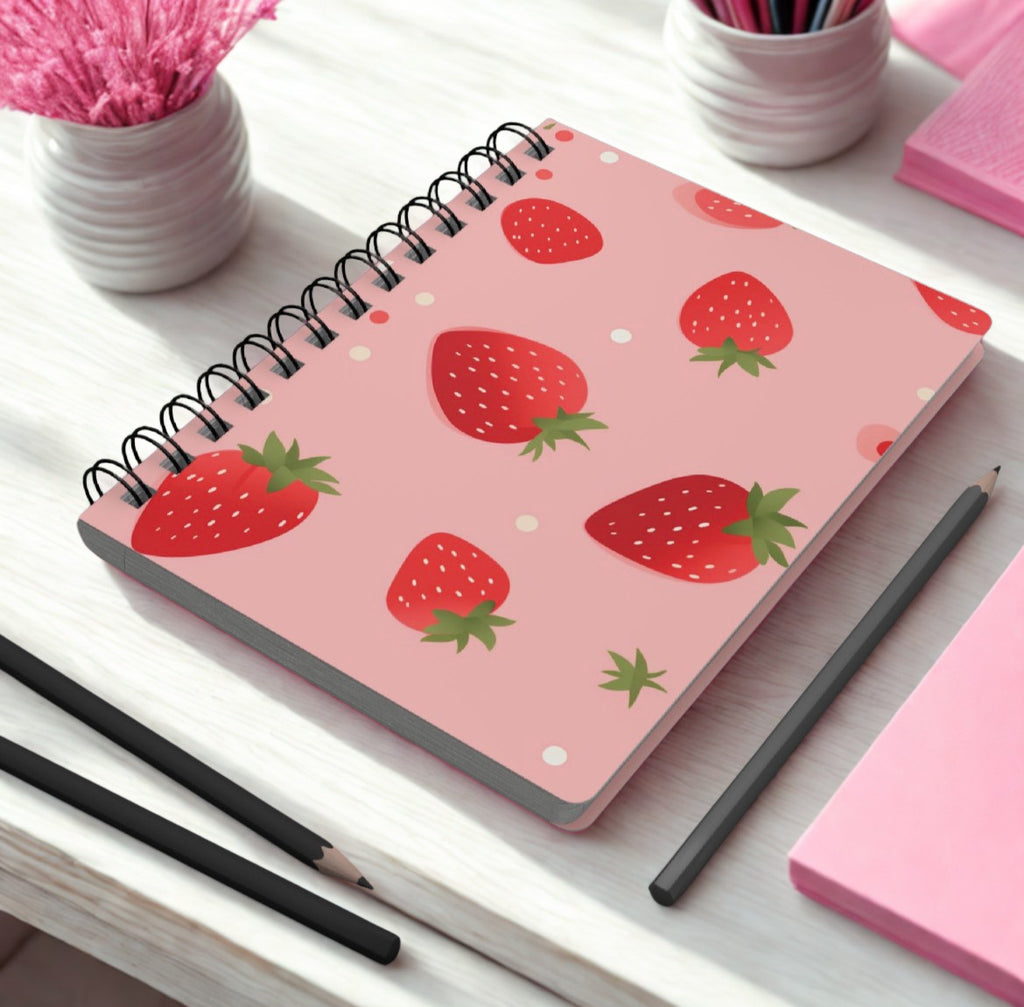 Strawberry Fruit-Inspired Luxe Notebook Set