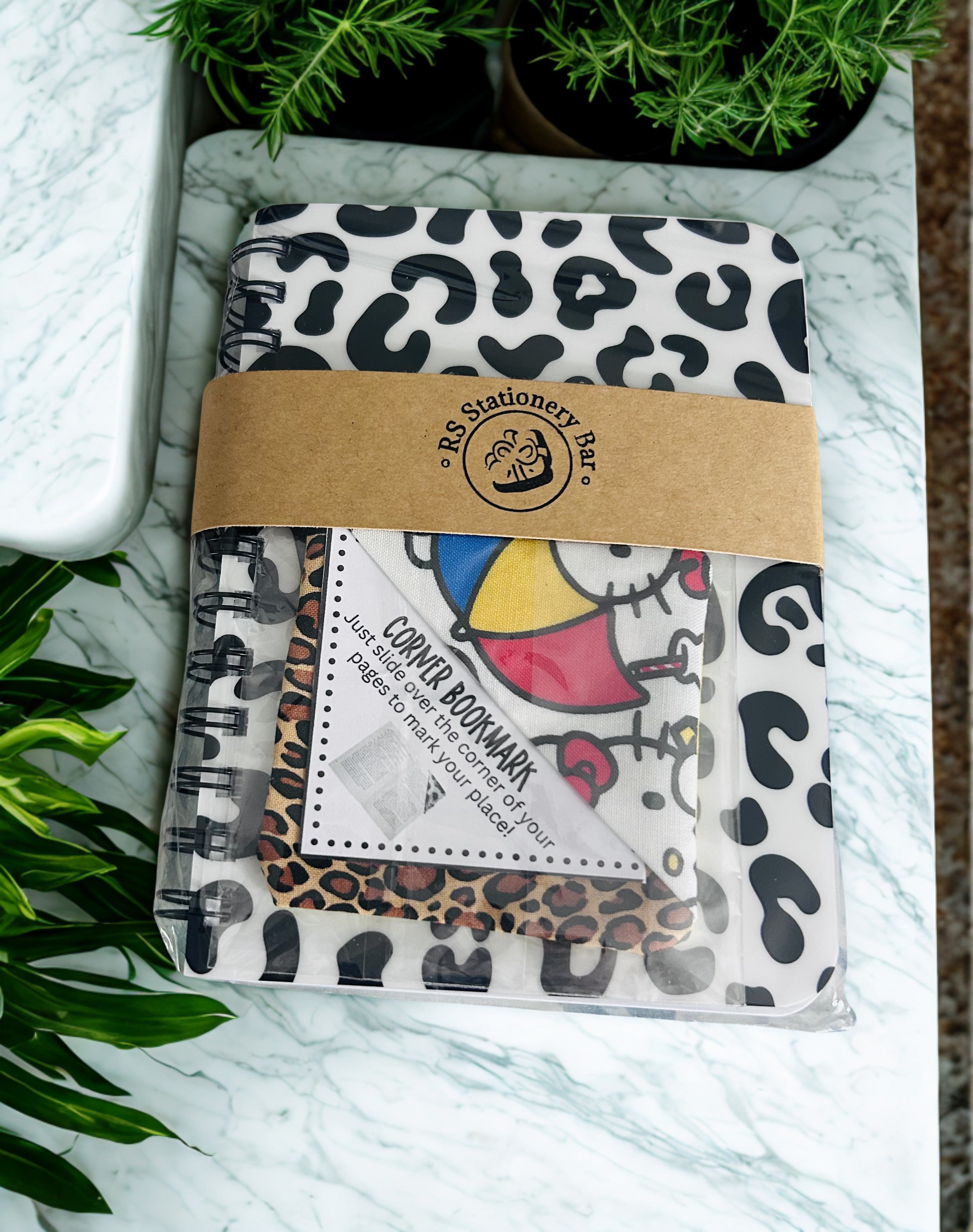 Black and White Leopard Print Spiral Notebook Set