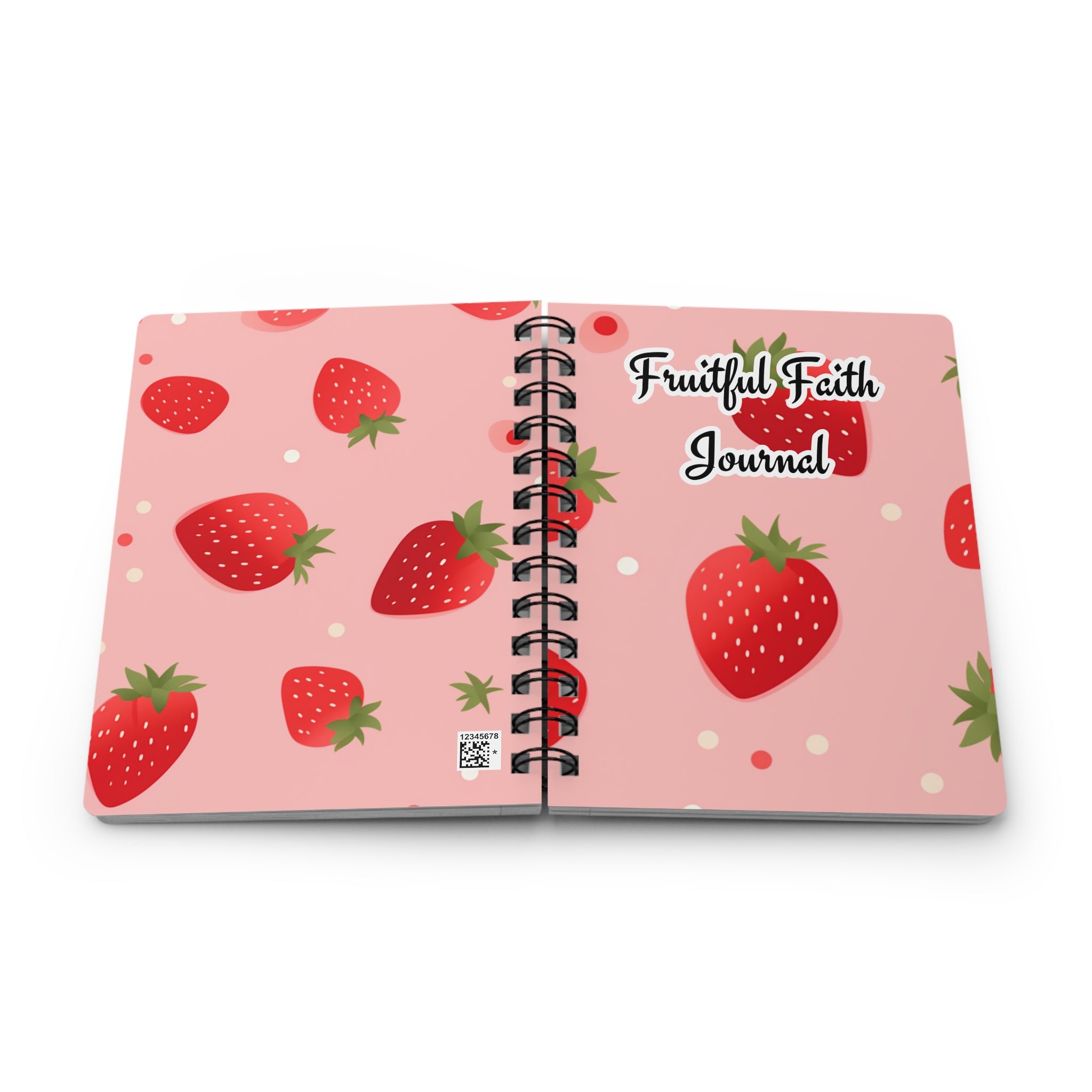 Strawberry Pastel Spiral Bound Journal — Strawberry Fruitful Faith Diary