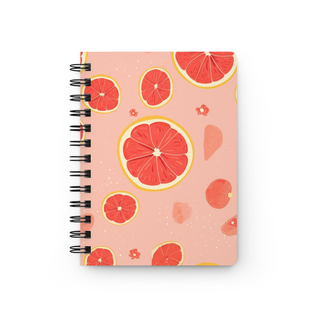 Grapefruit Pastel Spiral Bound Journal — Fruit Theme Notebook