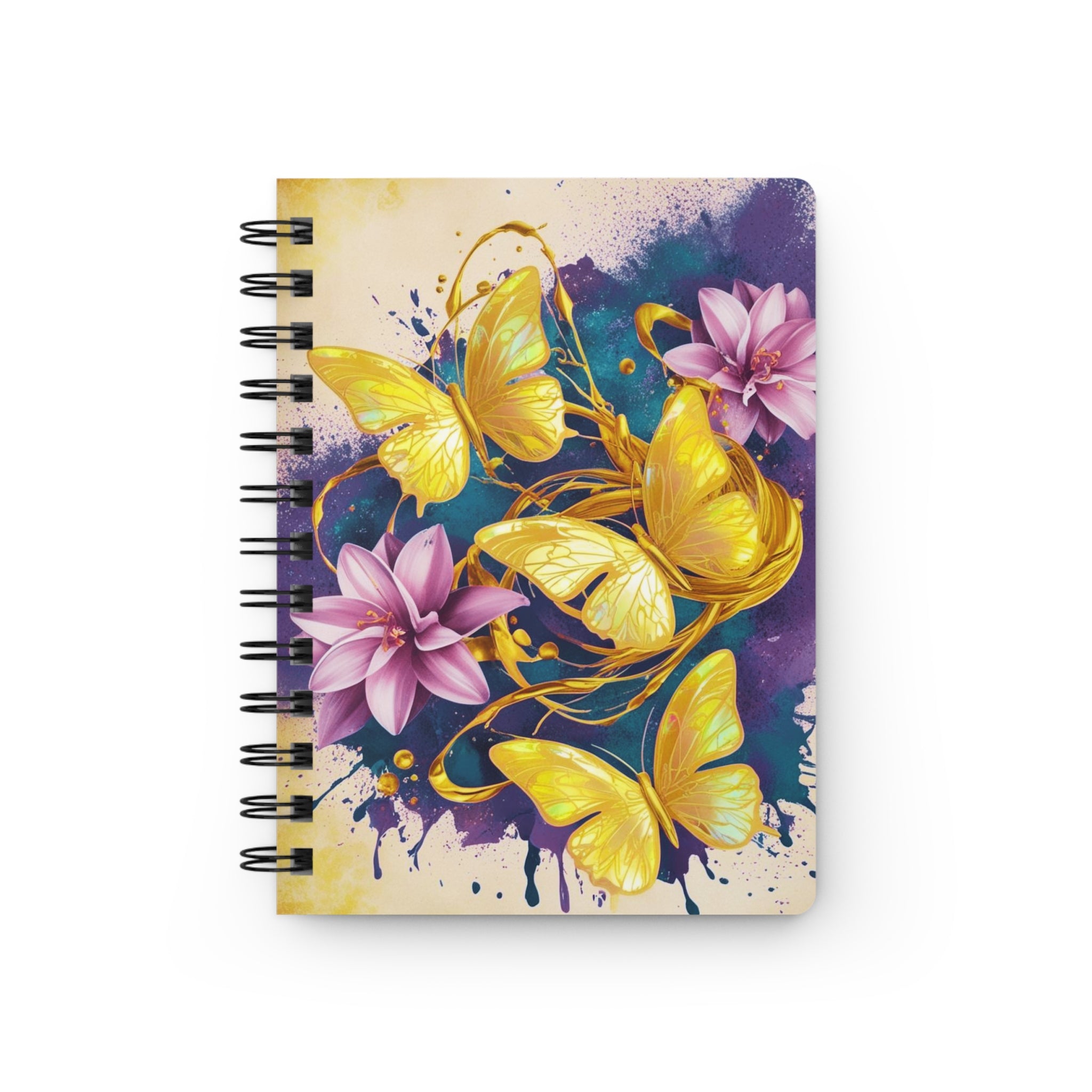 Luxe Sunshine Butterfly Notebook | Vibrant Glitter Dancing Butterfly Notebook
