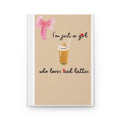 Vanilla Iced Coffee Hardcover Journal Matte for Girls, Pink Notebook, School Supplies, Writing Journal, Cute Diary