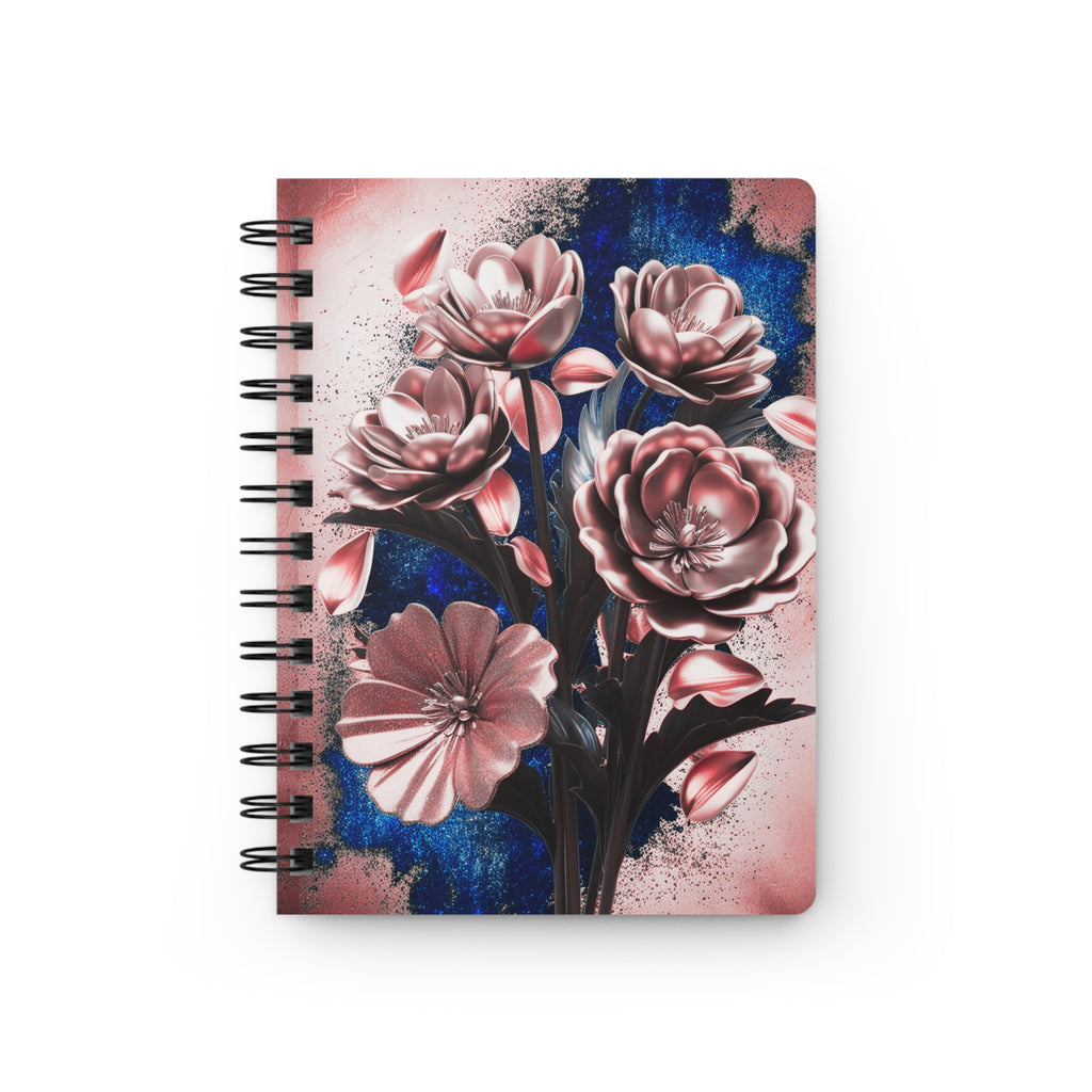 Pink Luxe Bloom Glitter Notebook – Sparkly Blue Design