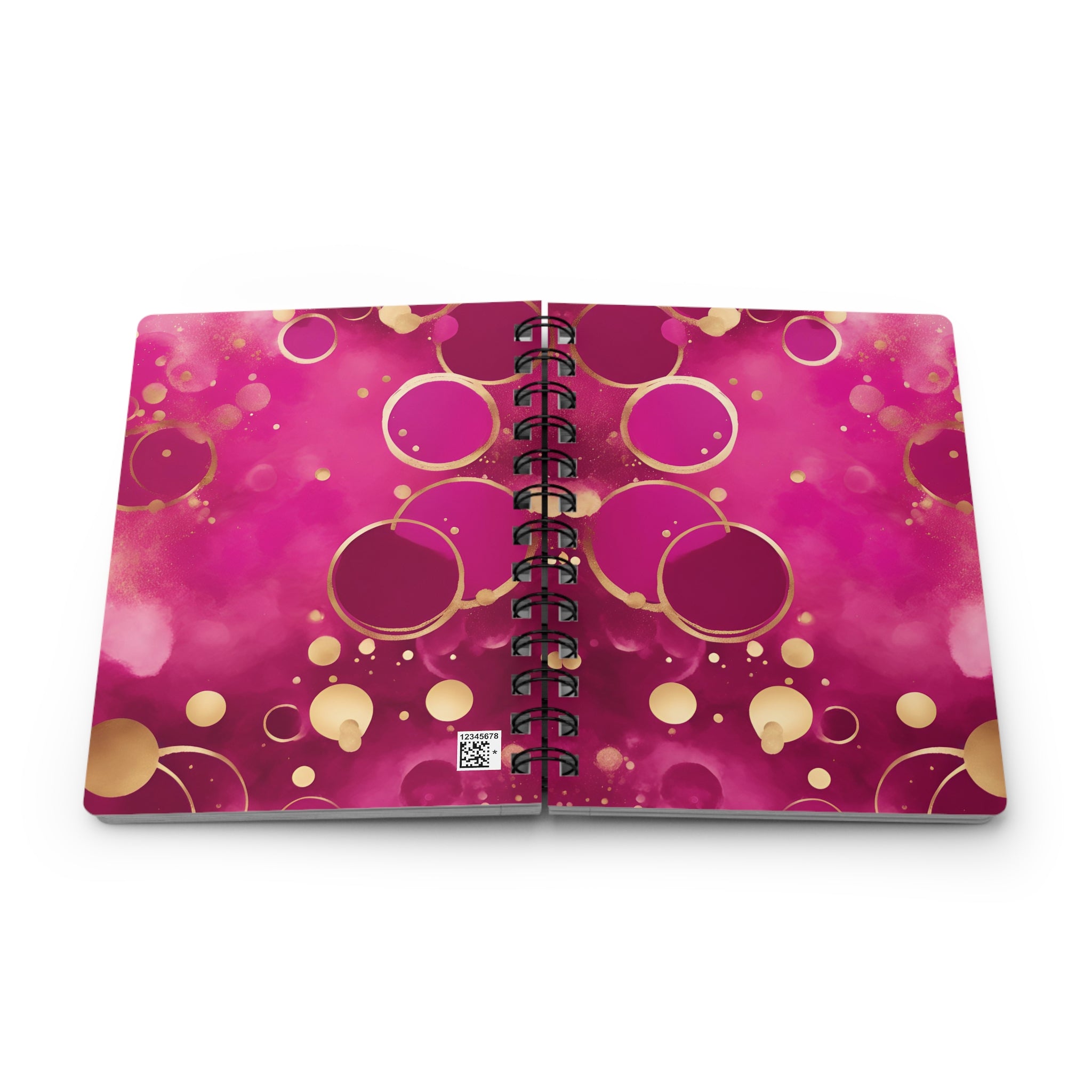 Purple Gold Abstract Watercolor Circles Spiral Bound Journal