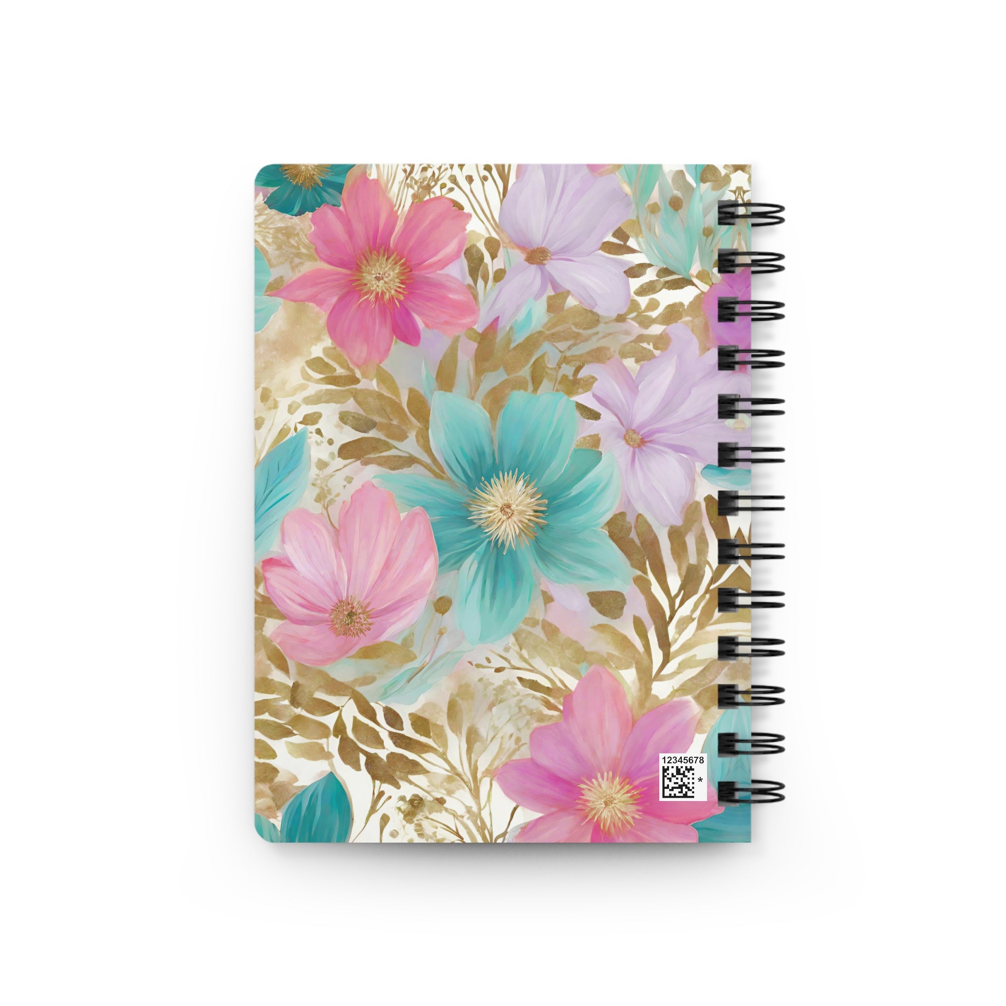 Turquoise and Pink Bloom Floral Notebook | Spring Journal | Colorful Botanical Stationery Gift