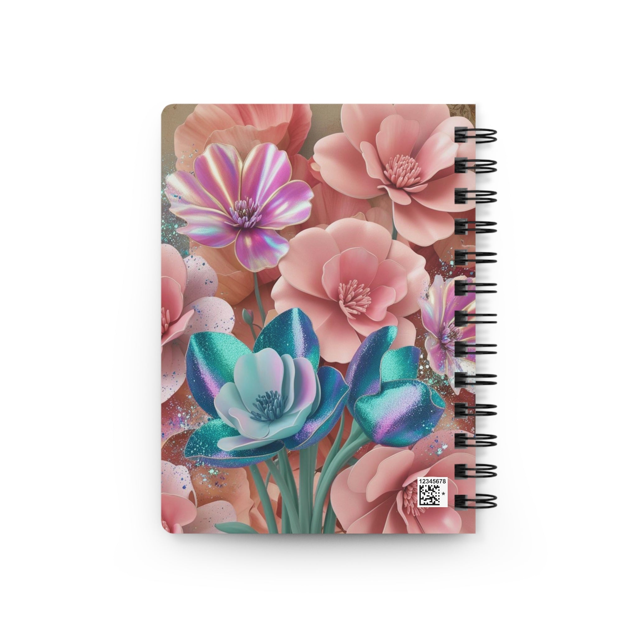 Floral Cotton Candy Luxe Glitter Notebook – Full Bloom Design