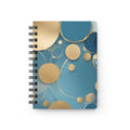 Blue Gold Personalized Abstract Watercolor Circles Spiral Bound