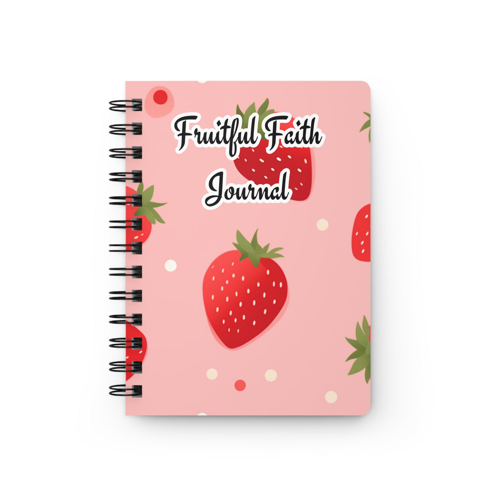Strawberry Pastel Spiral Bound Journal — Strawberry Fruitful Faith Diary
