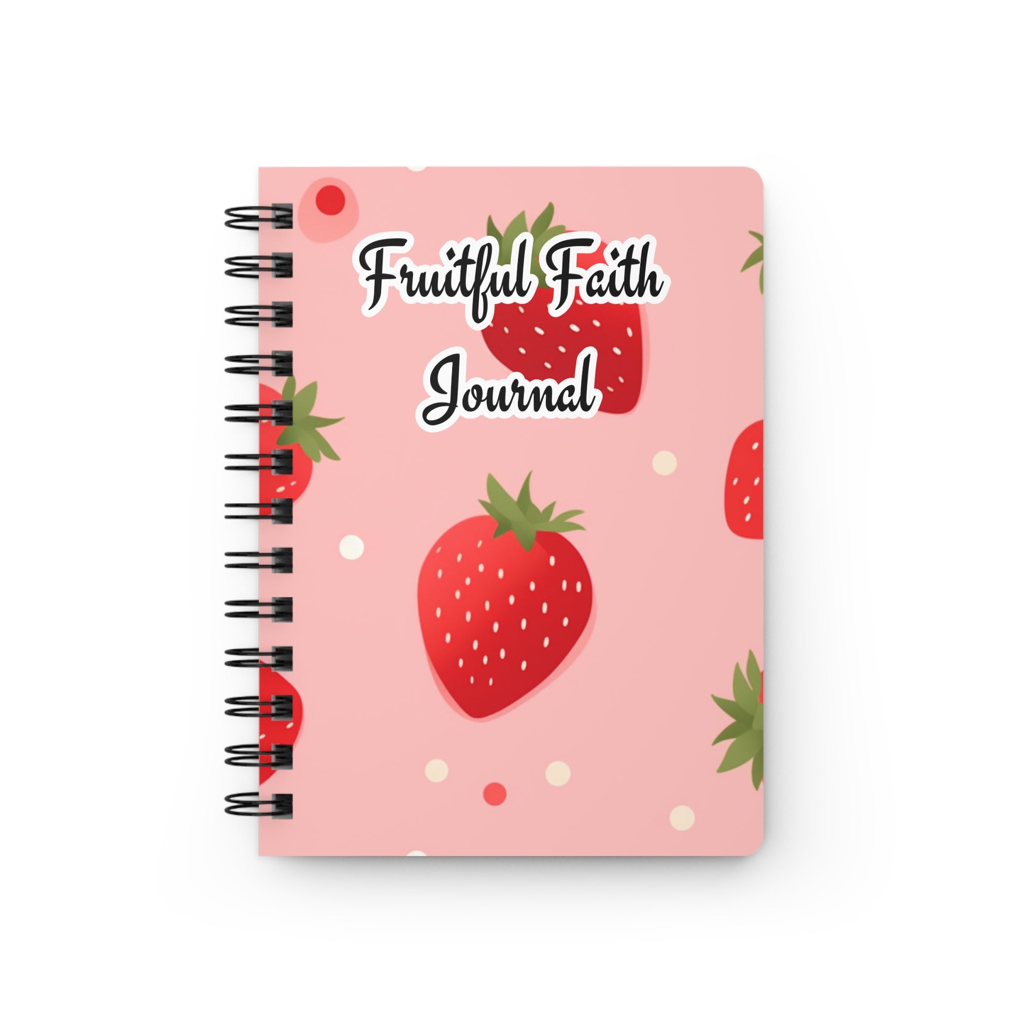 Strawberry Pastel Spiral Bound Journal — Strawberry Fruitful Faith Diary