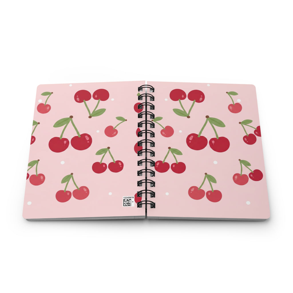 Cherry Pastel Fruit Spiral Bound Journal — Cute Fruit Notebook