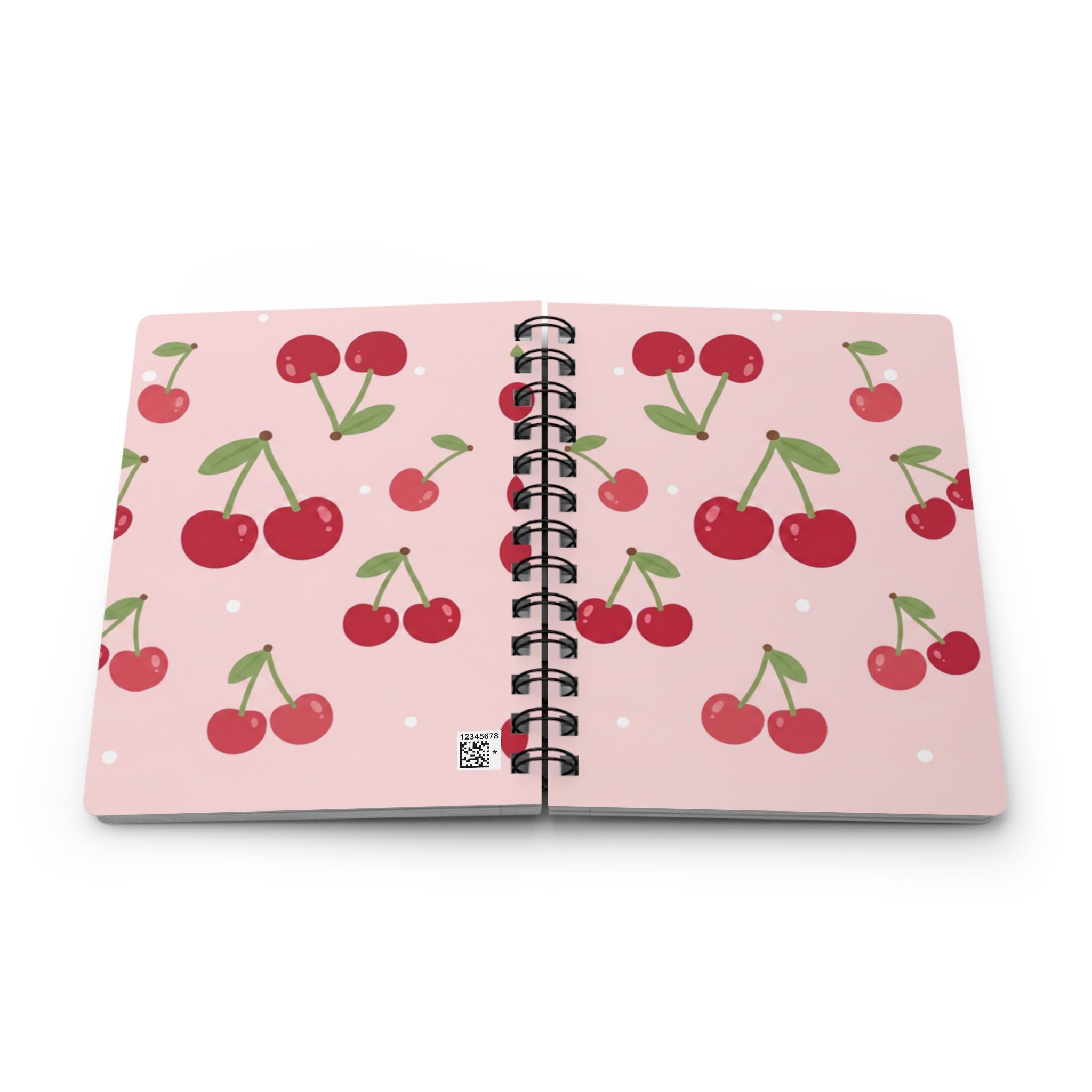 Cherry Pastel Fruit Spiral Bound Journal — Cute Fruit Notebook