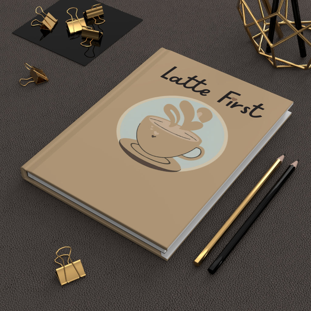Cafe Latte First Notebook for Writing, Gift for Baristas, Cute Stationery, Journal for Coffee Lovers, Journal for Latte Lovers