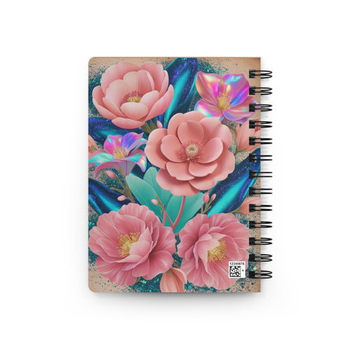Cotton Candy Luxe Glitter Notebook – Abundant Floral Design