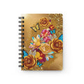 Luxe Monarch Gold Glitter Flower Notebook | Elegant Floral Butterfly Journal