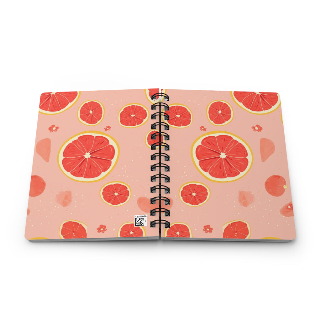 Grapefruit Pastel Spiral Bound Journal — Fruit Theme Notebook