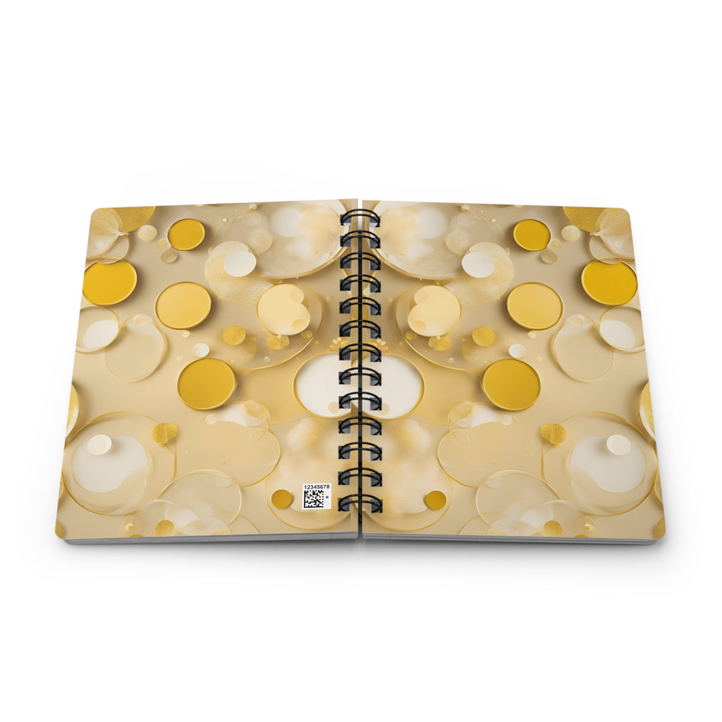 Gold Abstract Watercolor Circles Spiral Bound Journal