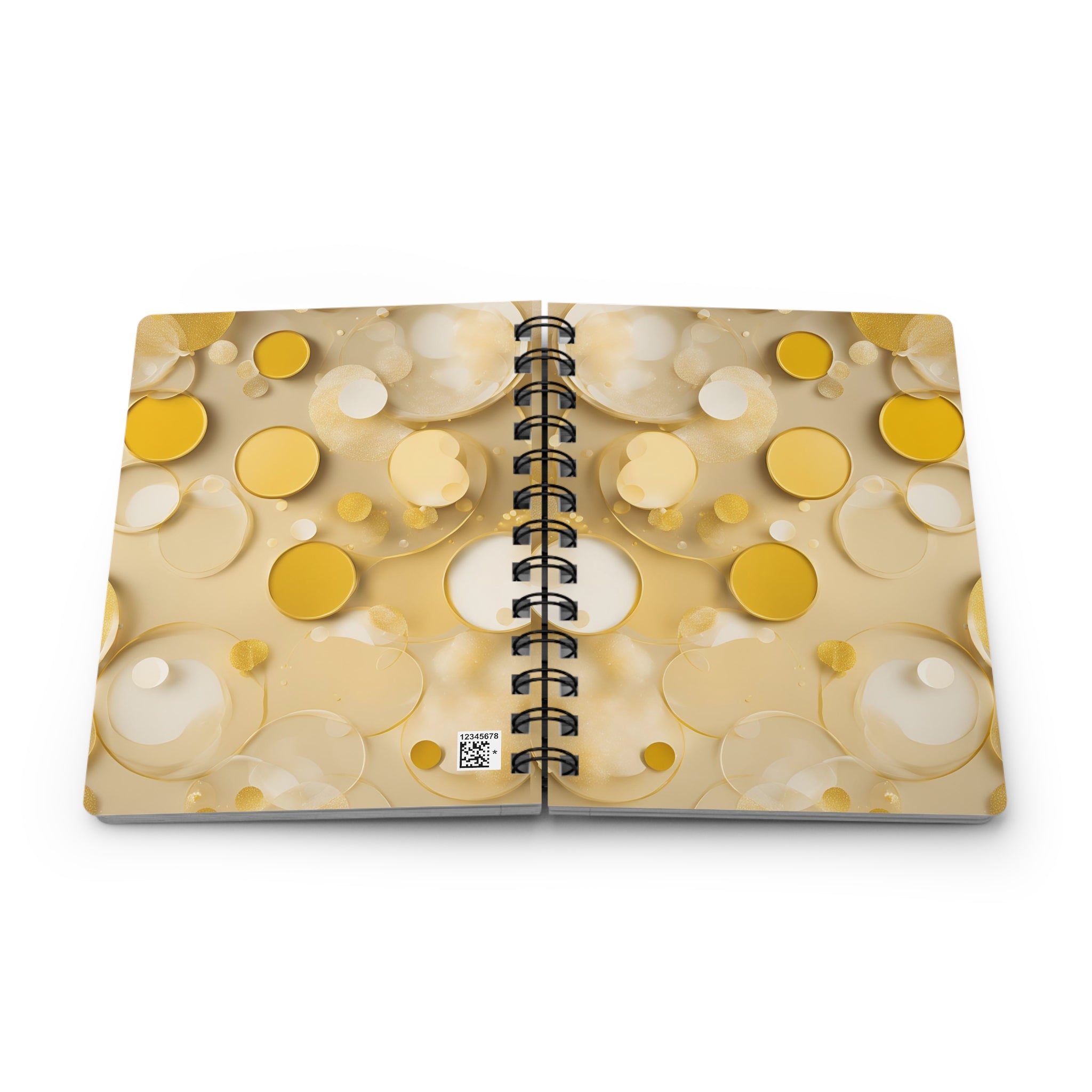 Gold Abstract Watercolor Circles Spiral Bound Journal