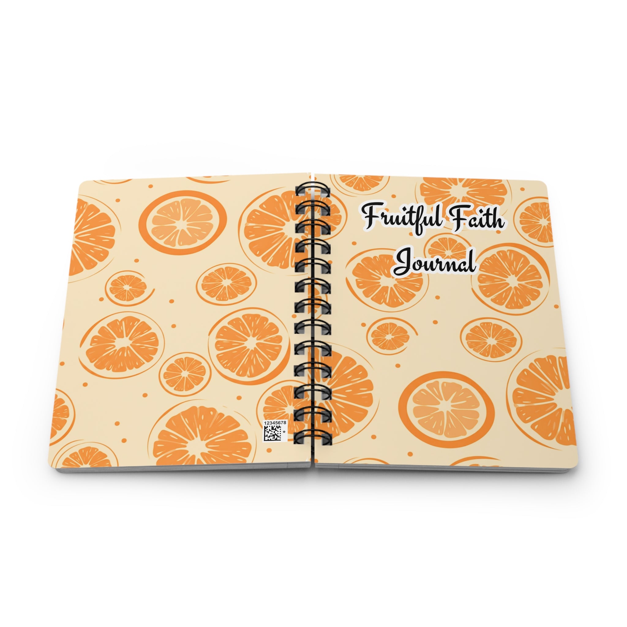Pastel Orange Fruitful Faith Spiral Bound Journal