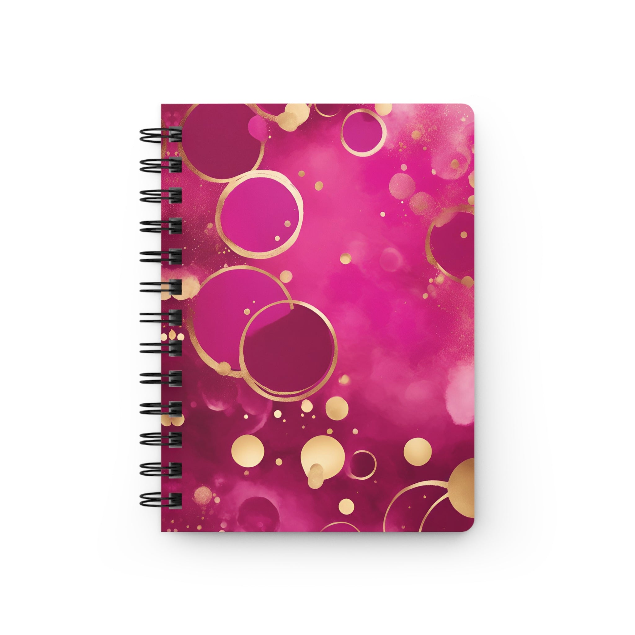 Purple Gold Abstract Watercolor Circles Spiral Bound Journal