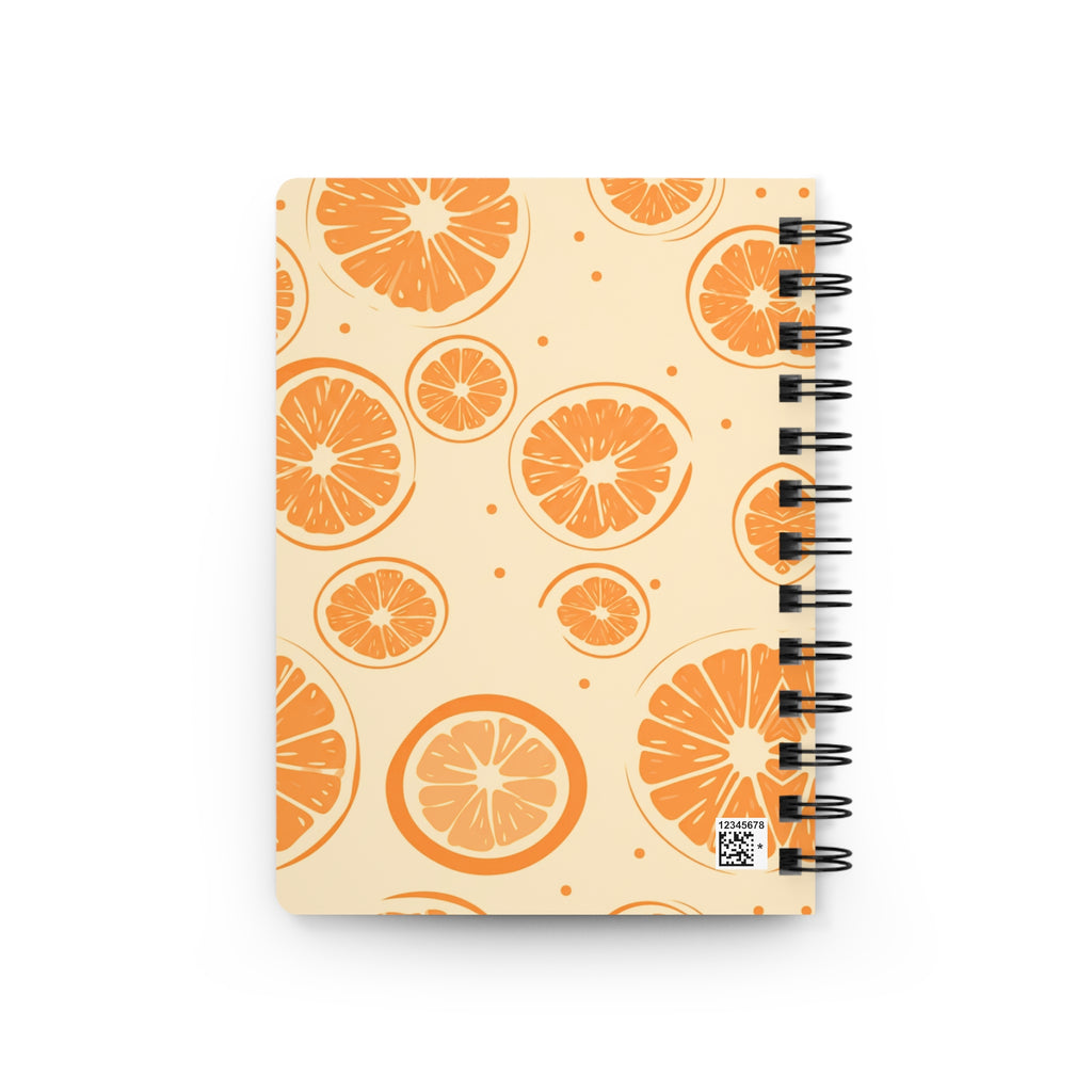 Pastel Orange Fruit Spiral Bound Journal — Cute Fruit Notebook