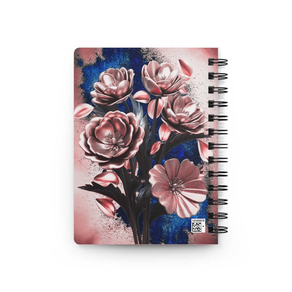 Pink Luxe Bloom Glitter Notebook – Sparkly Blue Design