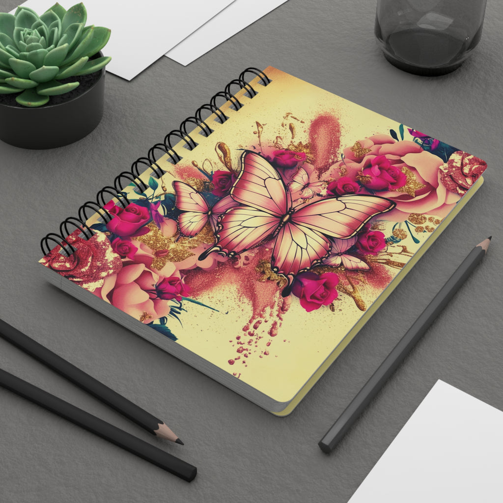 Luxe Sunshine Butterfly Notebook | Vibrant Glitter Butterfly Journal