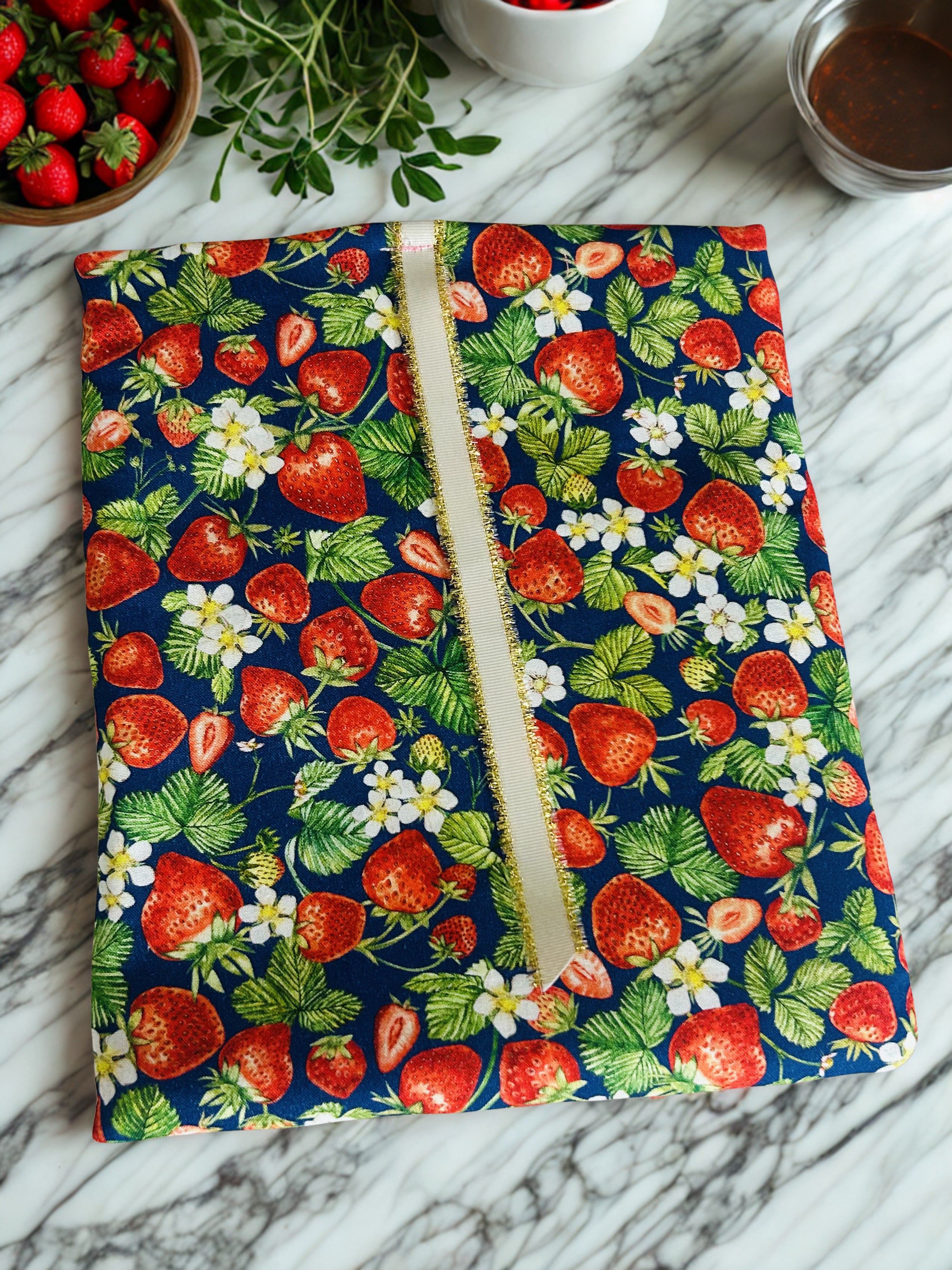 Handmade Luxe Fabric Sleeve for Tablet, eReader, Bible & Journal | Padded Kindle & Notebook Cover | Ribbon Closure