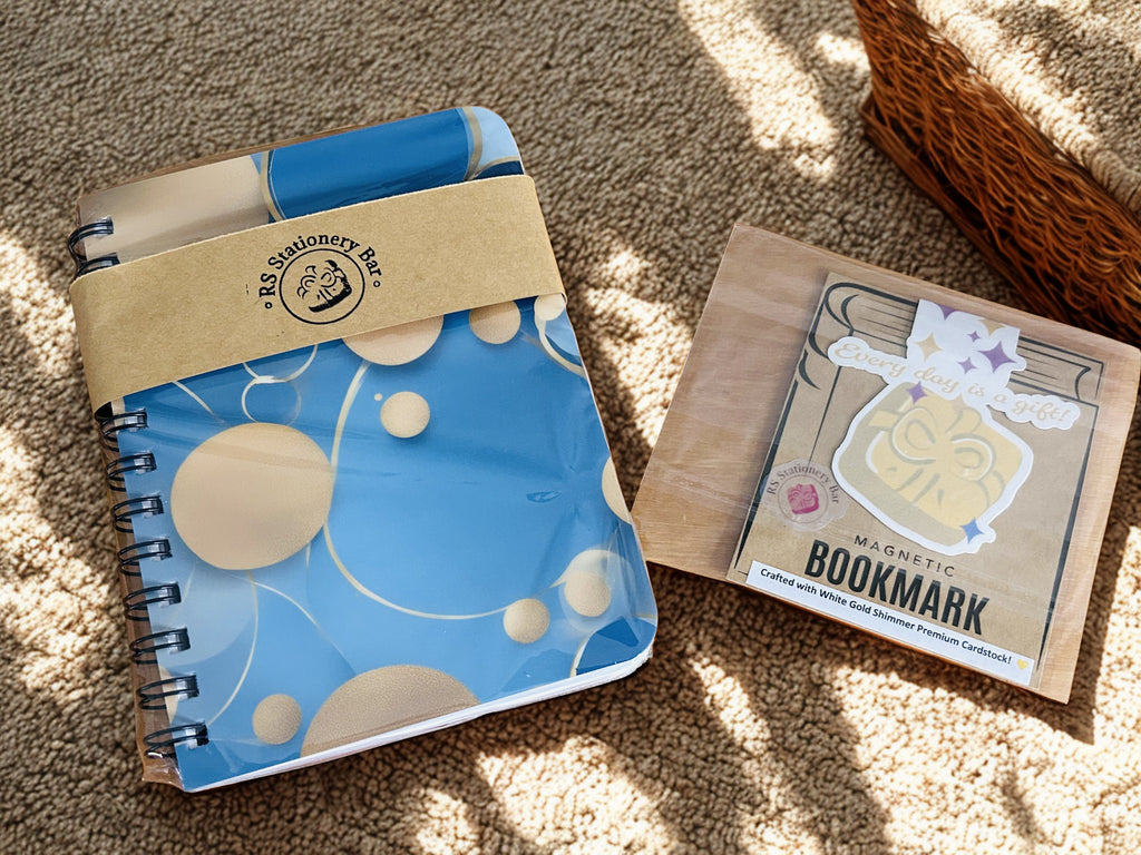 Abstract Blue Circle Notebook Set