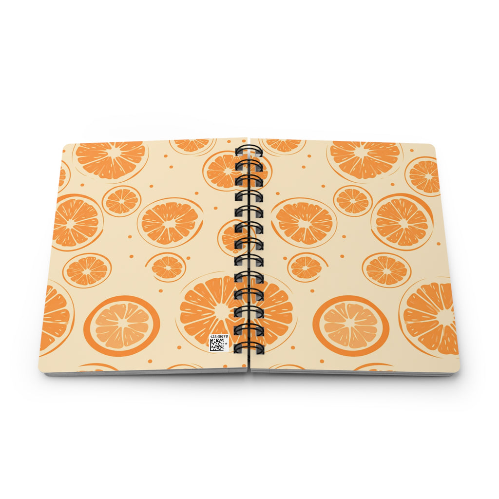 Pastel Orange Fruit Spiral Bound Journal — Cute Fruit Notebook