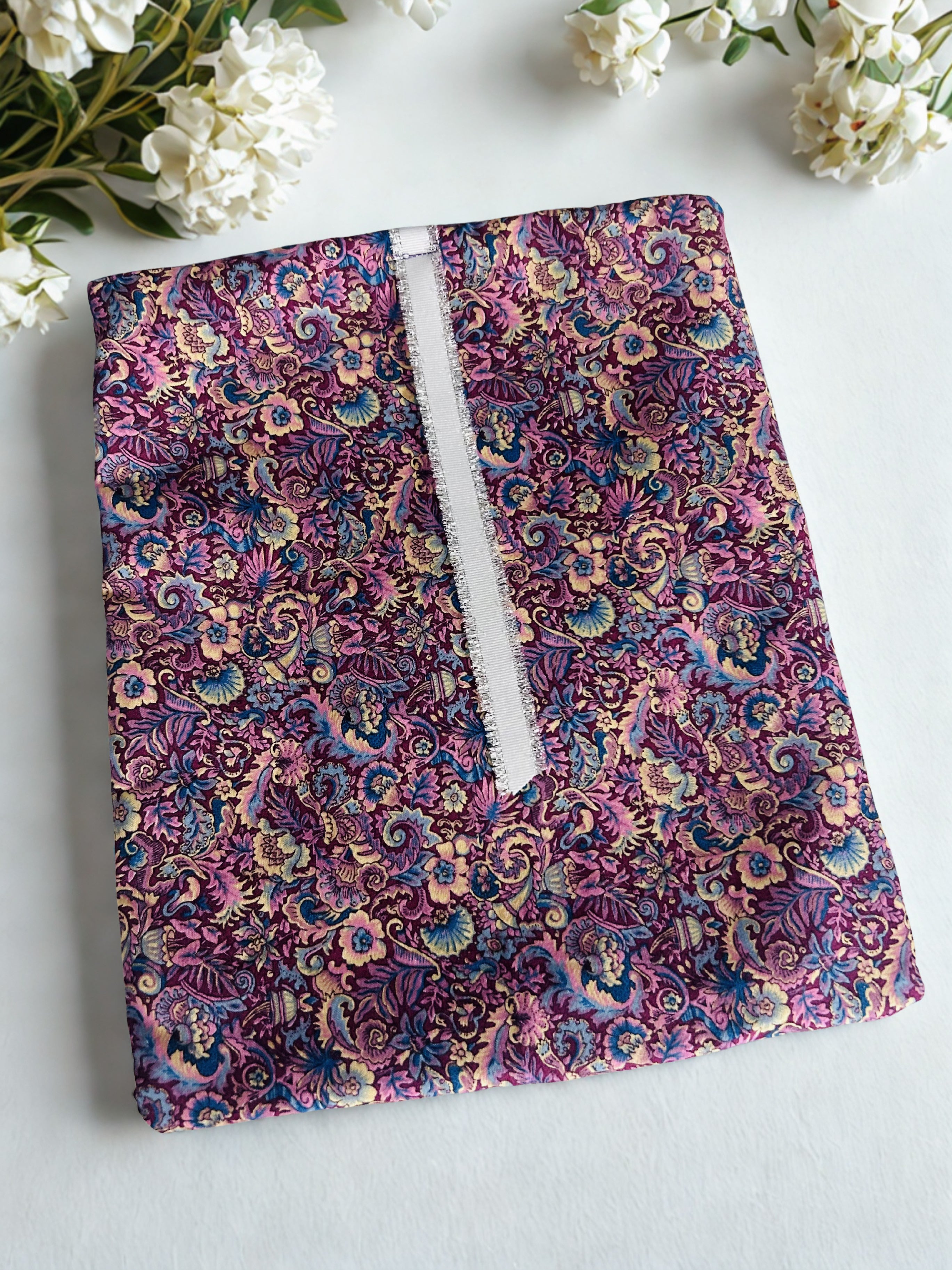 Handmade Luxe Fabric Sleeve for Tablet, eReader, Bible & Journal | Padded Kindle & Notebook Cover | Ribbon Closure