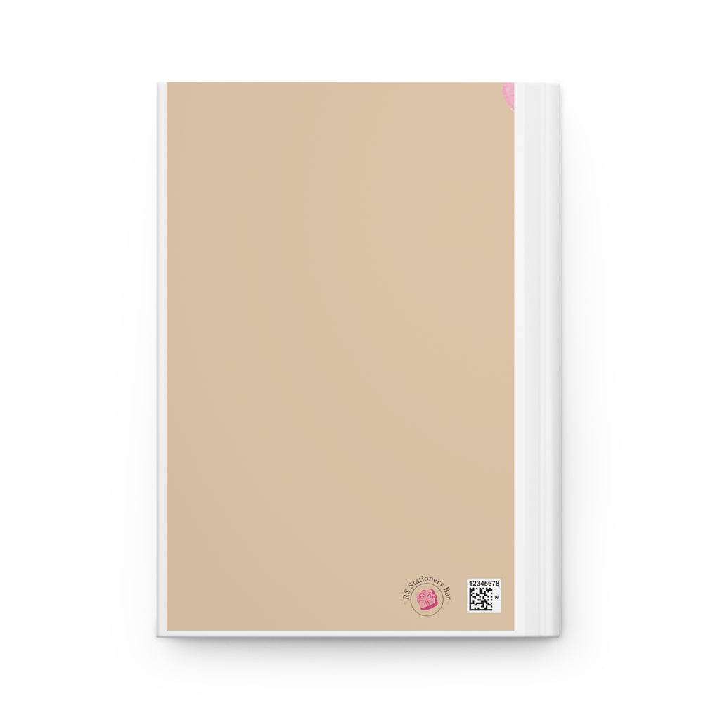 Vanilla Iced Coffee Hardcover Journal Matte for Girls, Pink Notebook, School Supplies, Writing Journal, Cute Diary