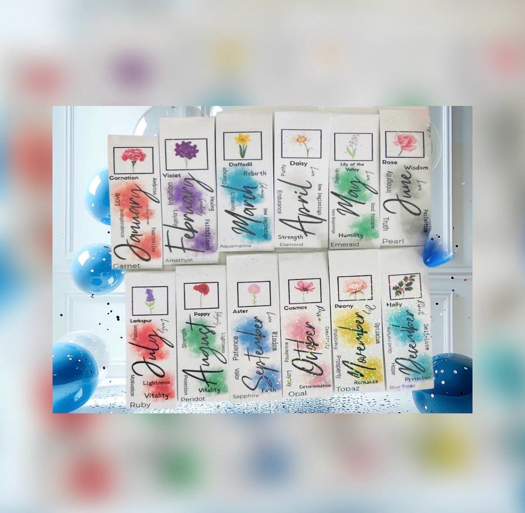 Holographic Birth Month Flower Magnetic Bookmark
