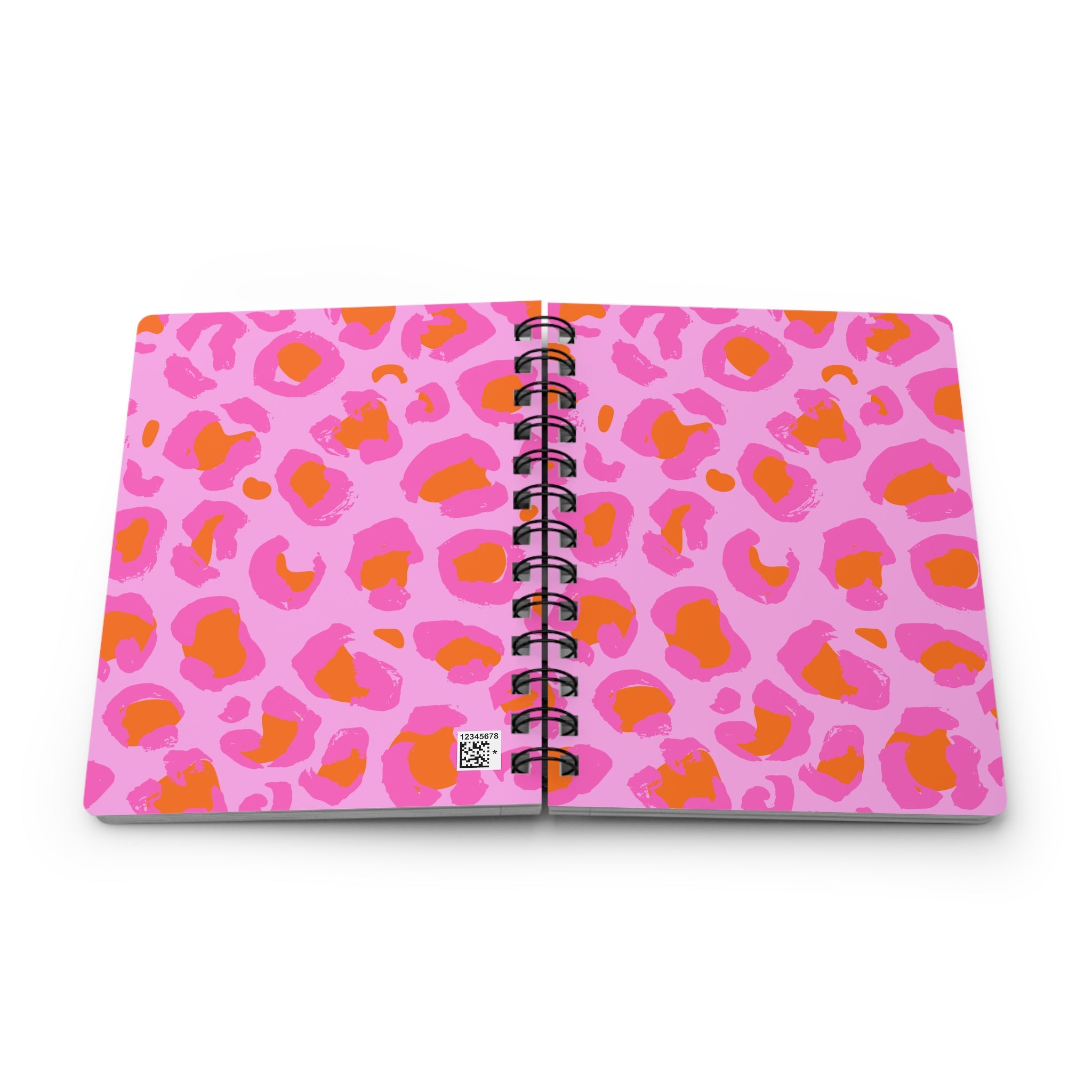 Pink & Orange Leopard Print Spiral Notebook Set