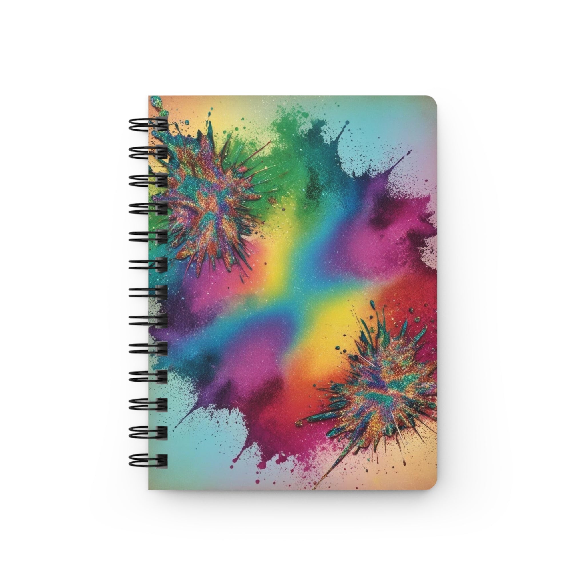 Glitter Paint Splash Colorful Notebook
