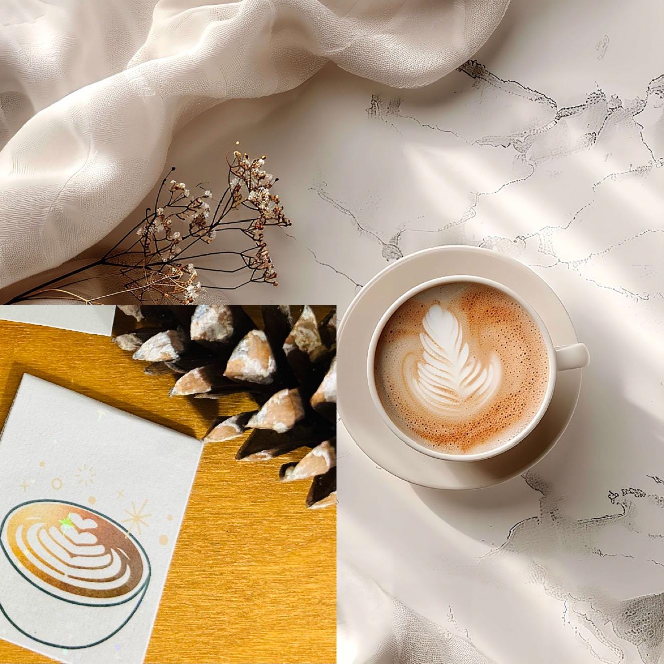 Holographic Latte Magnetic Bookmarks (Set of 3) | Coffee Bookmark | Book Lover Gift
