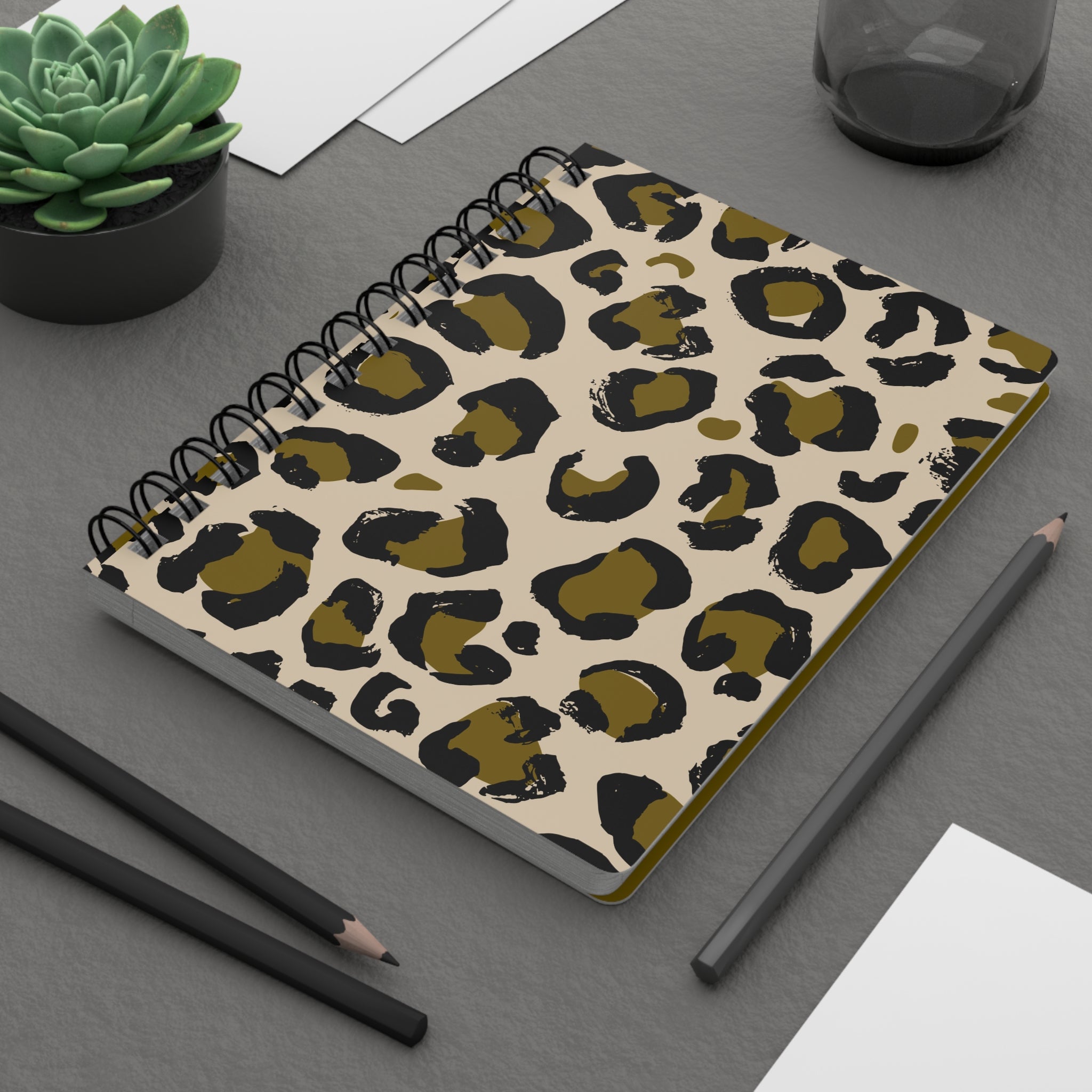 Gold Leopard Cheetah Animal Print Notebook
