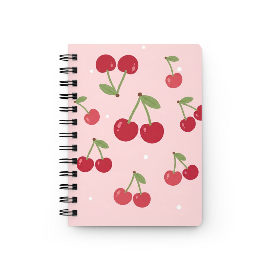 Cherry Pastel Fruit Spiral Bound Journal — Cute Fruit Notebook