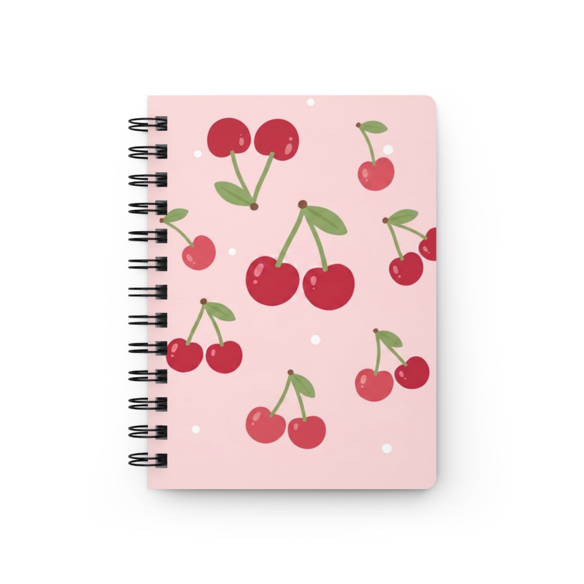 Cherry Pastel Fruit Spiral Bound Journal — Cute Fruit Notebook