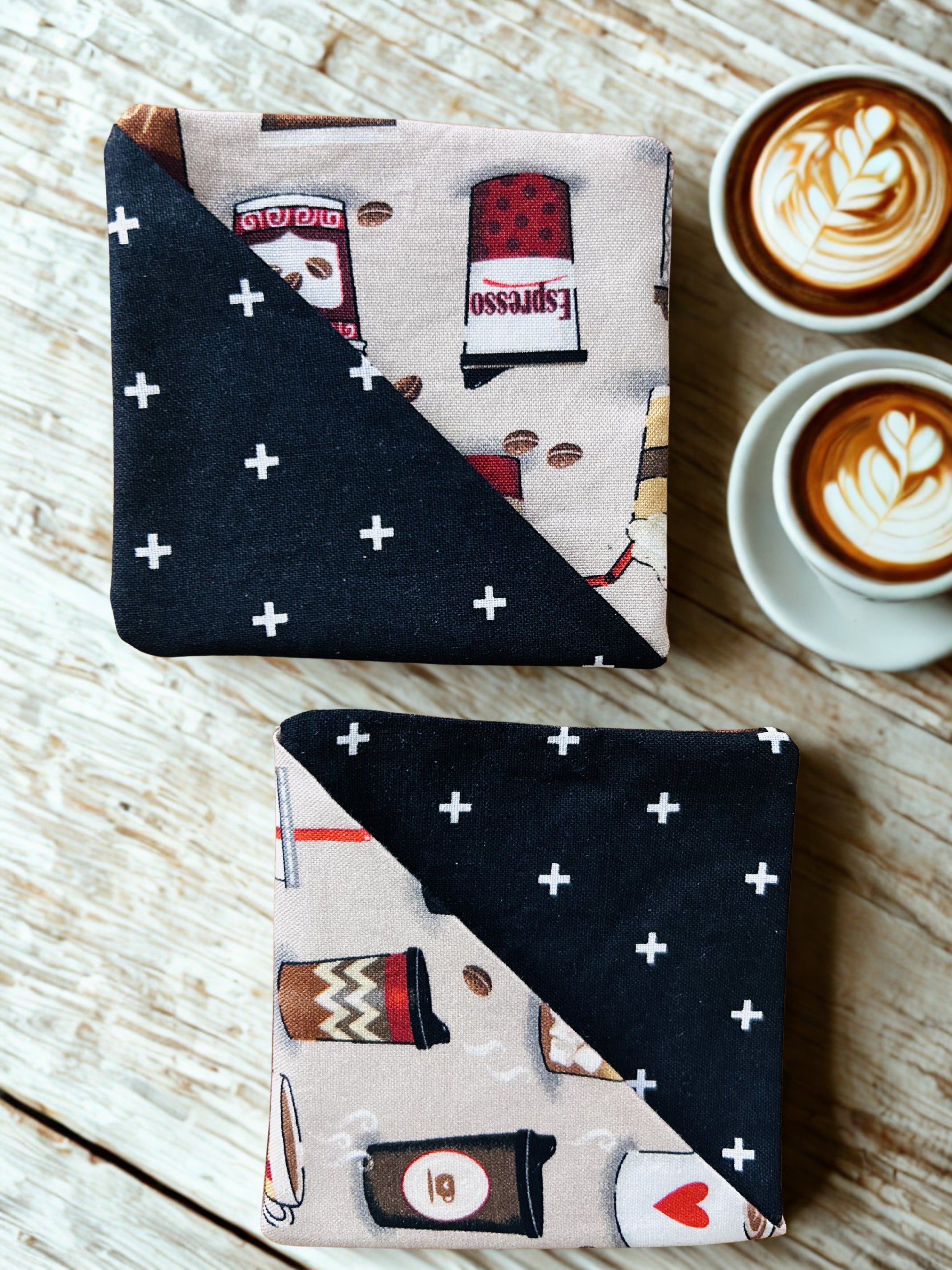 Set of Two - Spiritual Fabric Corner Bookmarks, Faith-Inspired Coffee Bookmarks