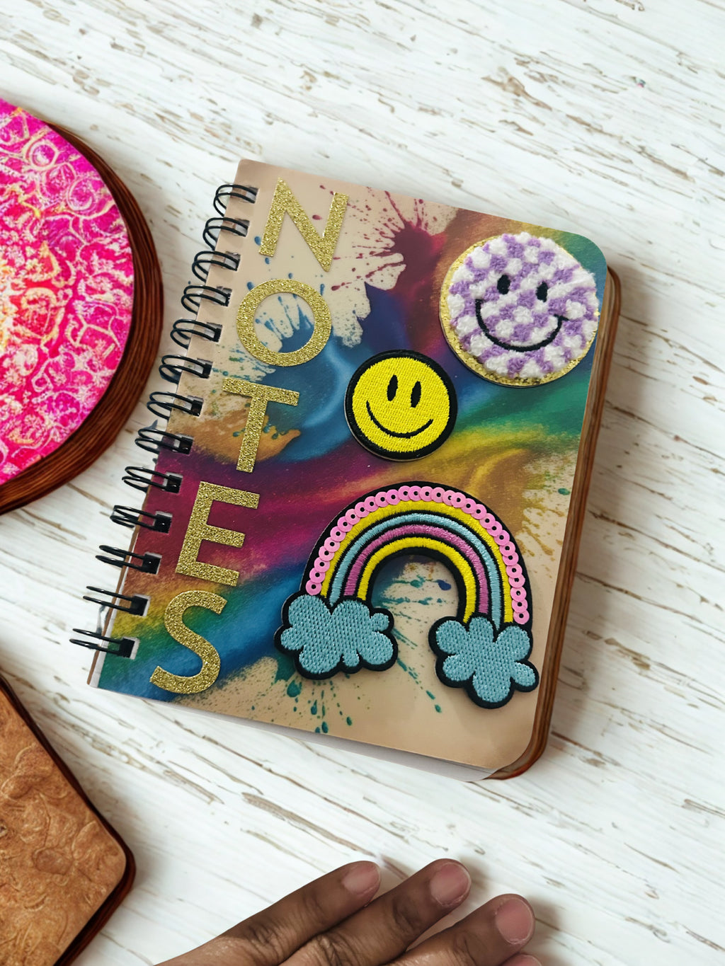 Glitter Paint Brush Stroke Vibrant Notebook