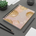 Pink Gold Abstract Watercolor Circles Spiral Bound Journal