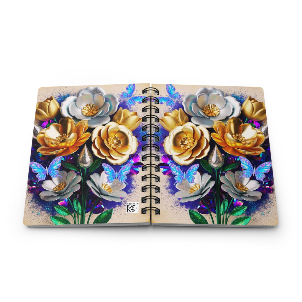 Cotton Candy Butterfly & Bloom Spiral Journal — Glitter Luxe Notebook