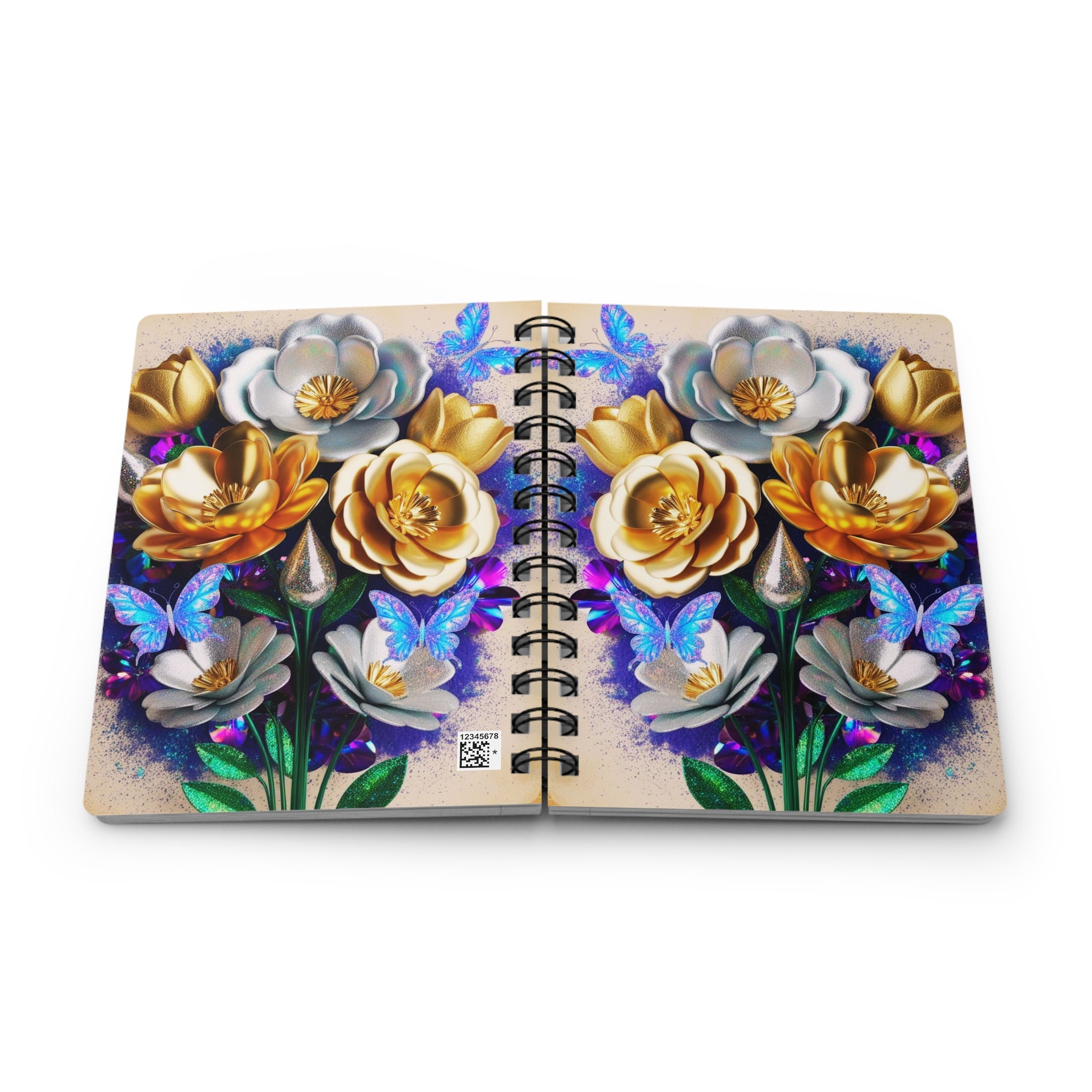 Cotton Candy Butterfly & Bloom Spiral Journal — Glitter Luxe Notebook