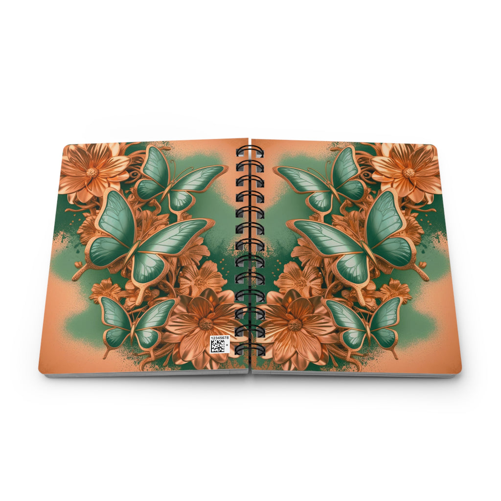 Green Butterfly Luxe Journal Floral Notebook | Elegant Nature-Inspired Writing Journal
