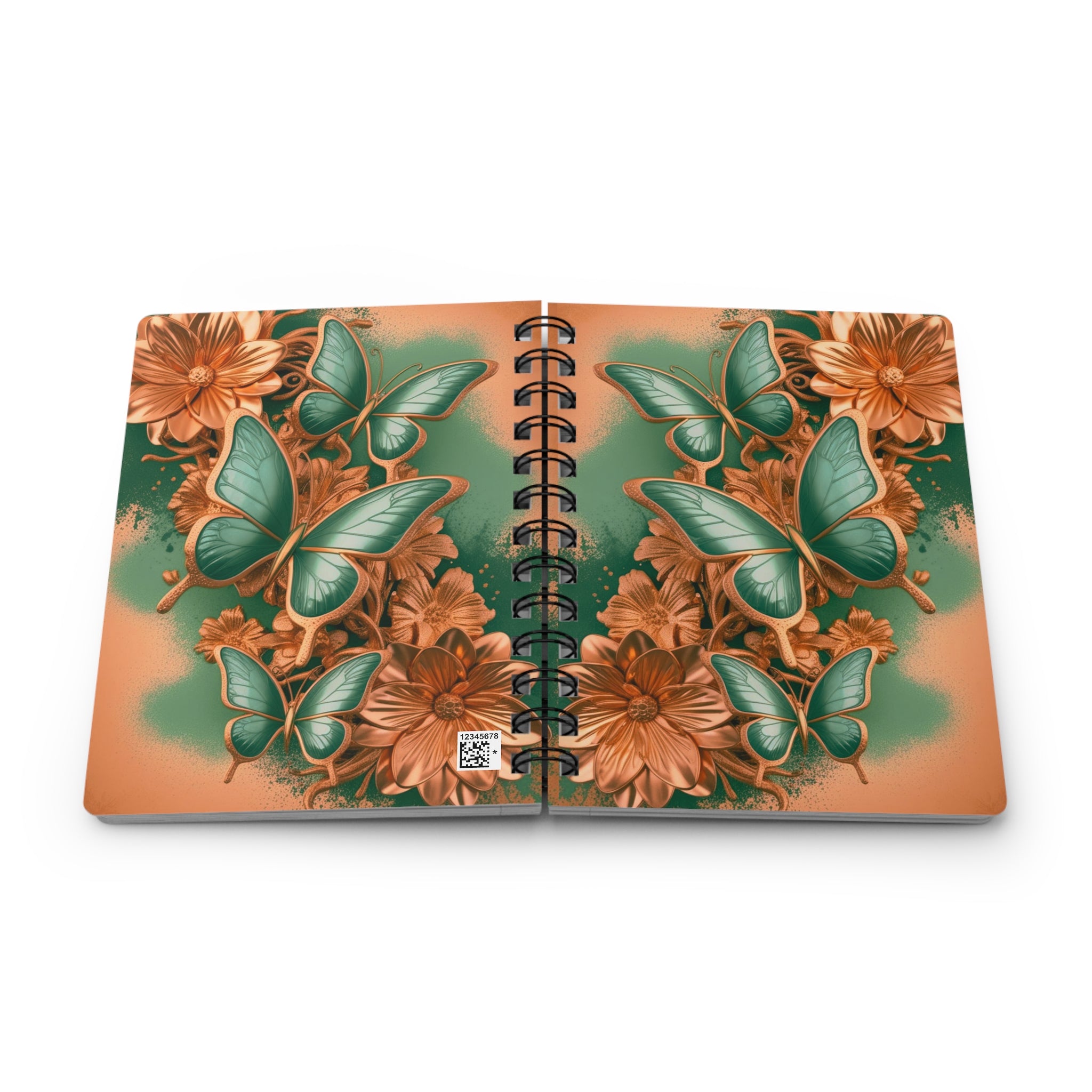 Green Butterfly Luxe Journal Floral Notebook | Elegant Nature-Inspired Writing Journal