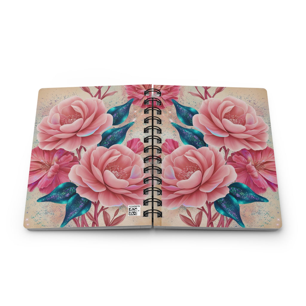 Floral Cotton Candy Petals Luxe Glitter Notebook