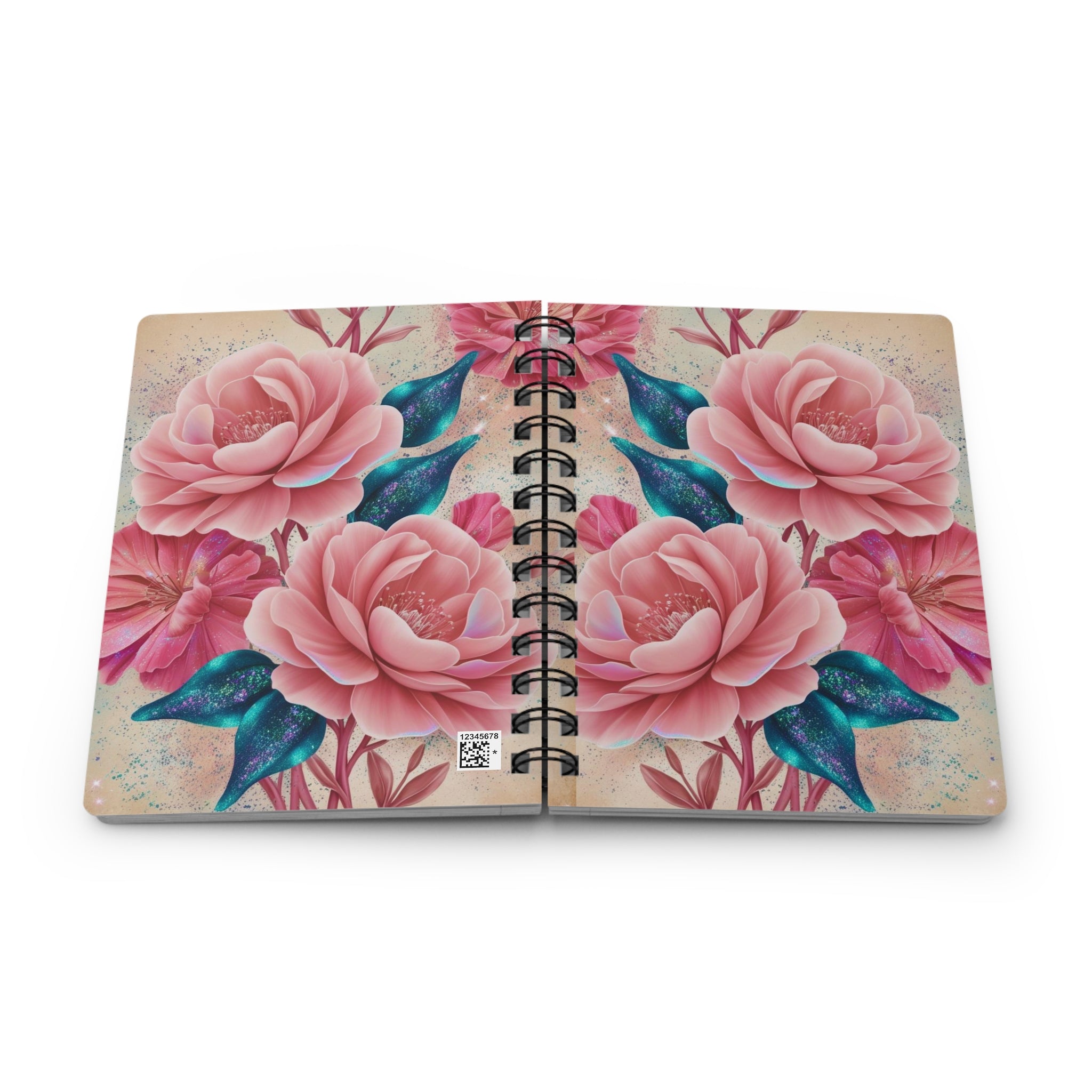 Floral Cotton Candy Petals Luxe Glitter Notebook