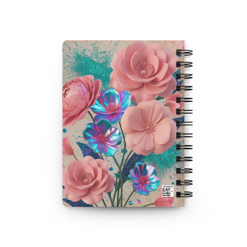 Cotton Candy Luxe Glitter Notebook – 3 Bloom Floral Design