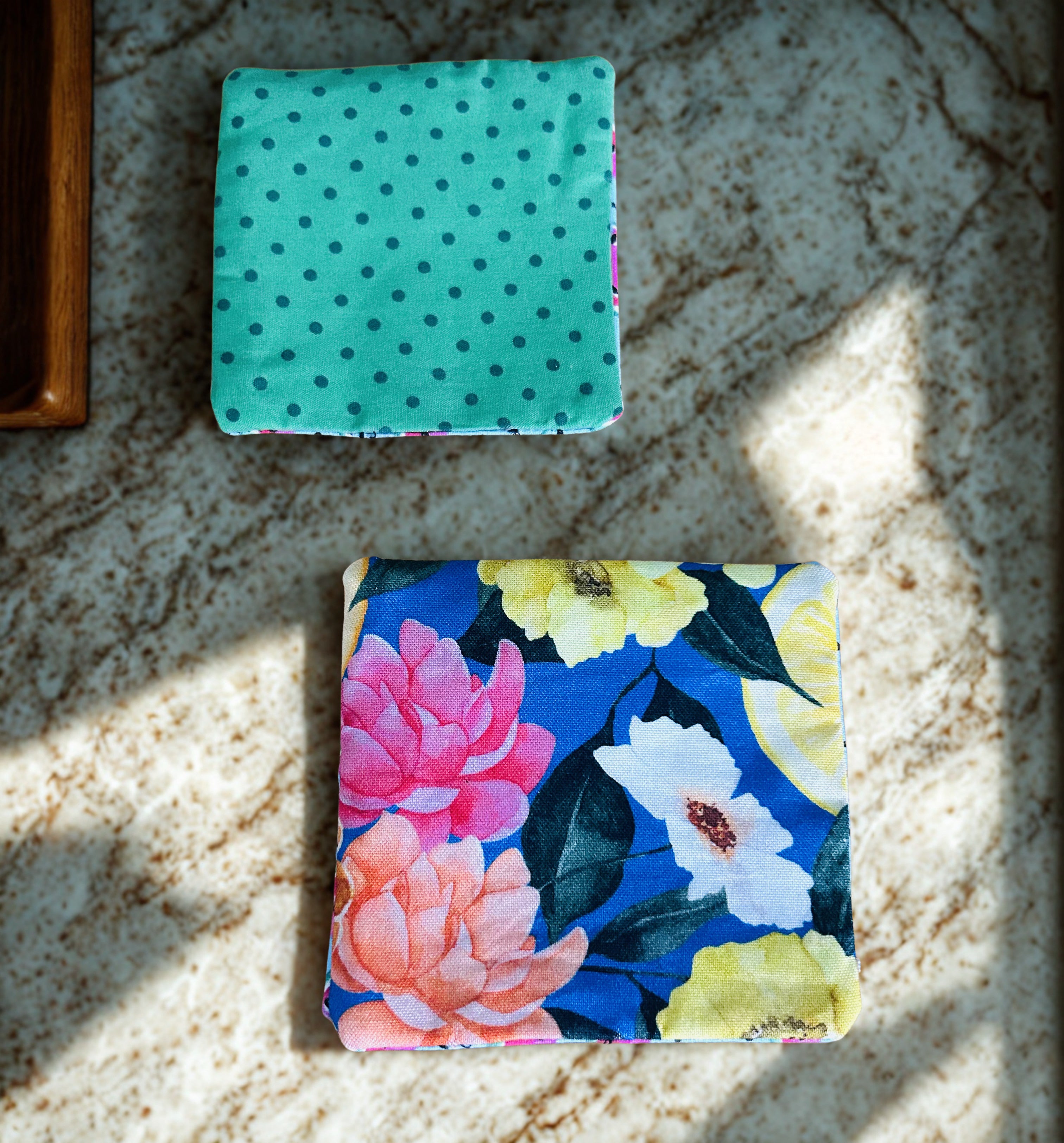 Fruit Floral Fabric Corner Bookmarks | Set of 2 — Handmade Bookish Gift