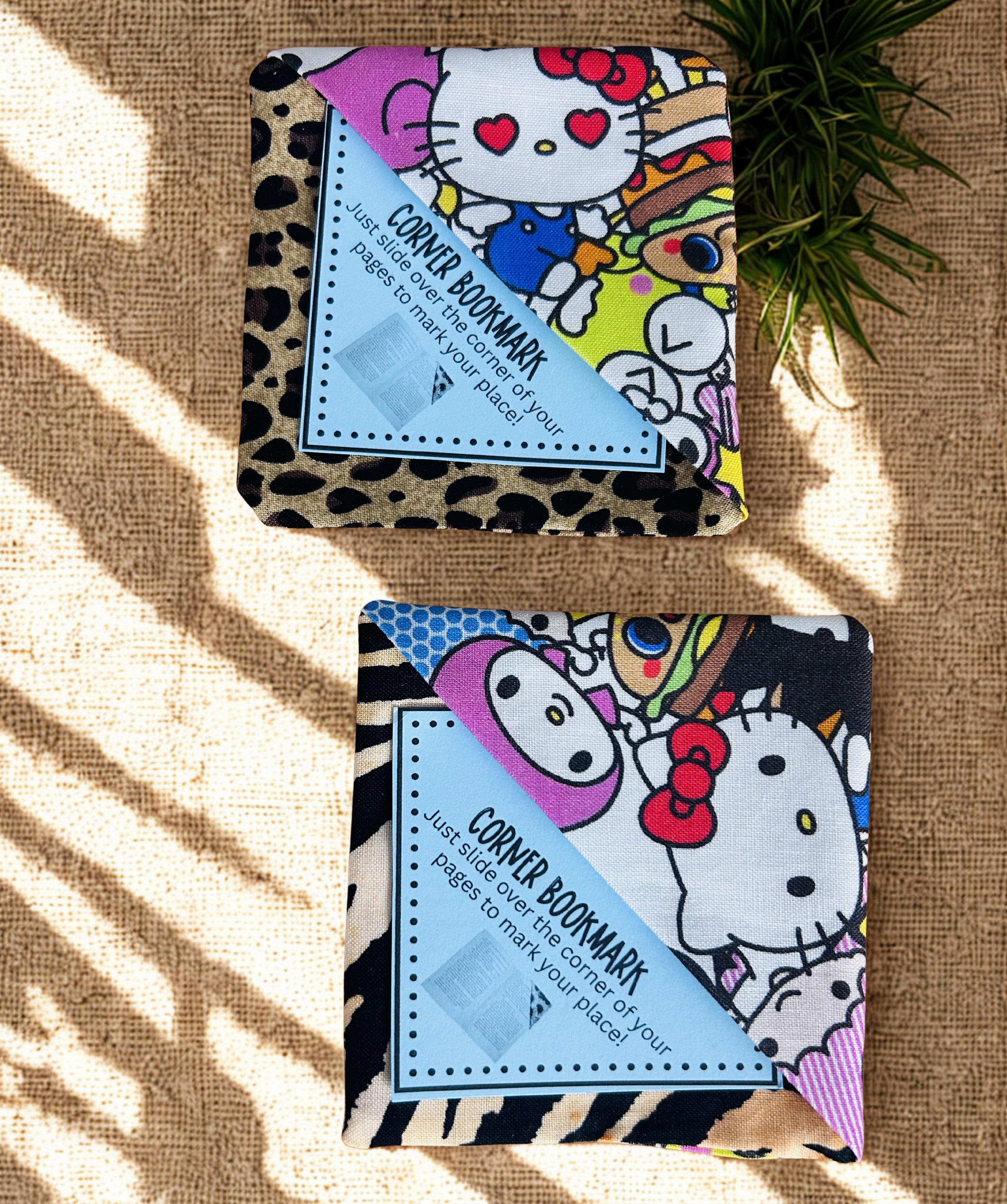 Animal Print Fabric Corner Bookmarks – Set of 2
